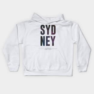 Sydney city typography Kids Hoodie